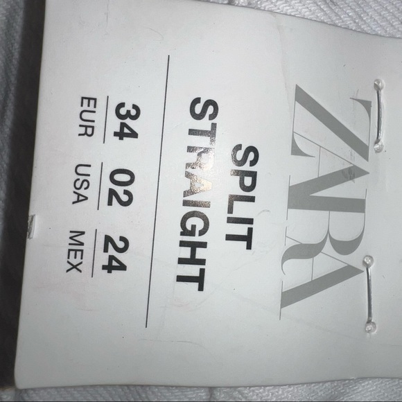 Zara NWT Split Straight Mid Rise Full Length Button Fly Jeans - Picture 6 of 11